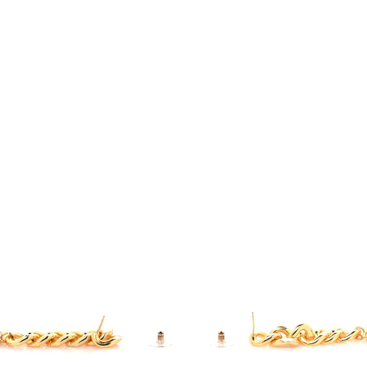 CC Drop Chain Drop Earrings Gold