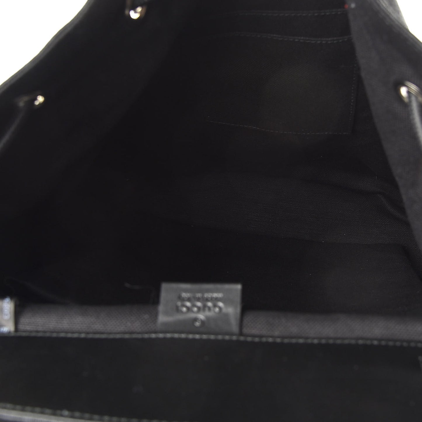 Soft GG Supreme Monogram Appia Calfskin Web Double Buckle Backpack Black