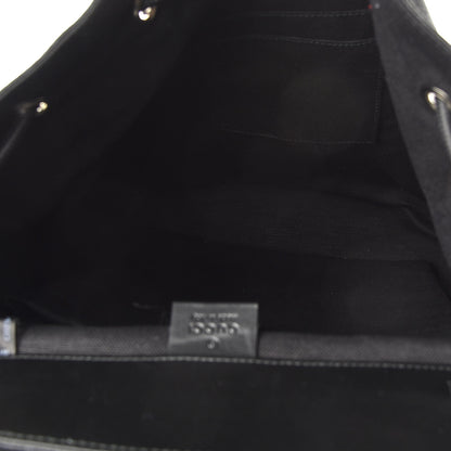 Gucci Soft GG Supreme Monogram Appia Calfskin Web Double Buckle Backpack Black 4 of 8