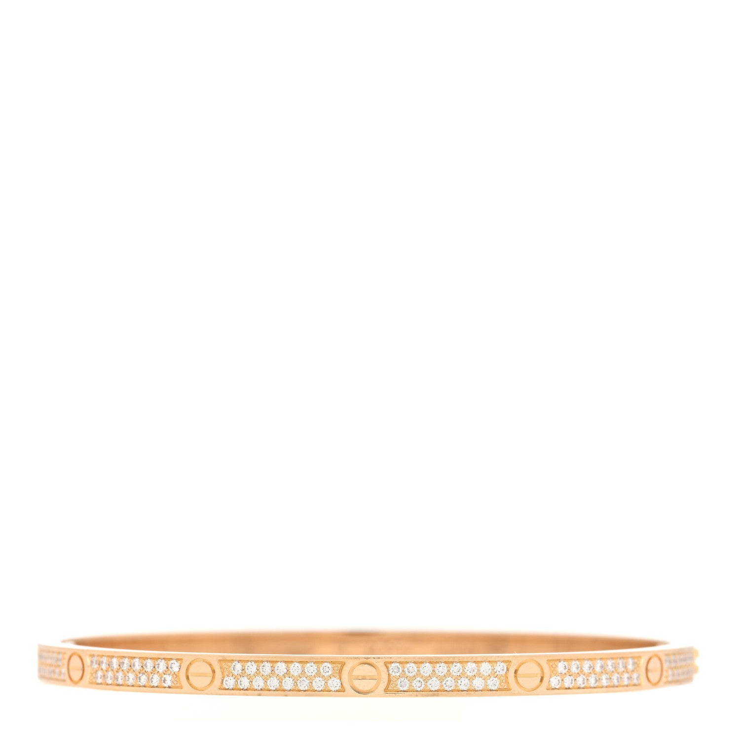 Cartier 18K Yellow Gold Diamond Small LOVE Paved Bracelet 17 1 of 7