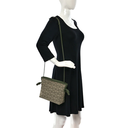 Loewe Jacquard Anagram Calfskin Mini Flamenco Knot Clutch Avocado Green 2 of 8