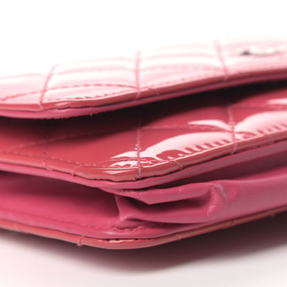 Chanel Patent Calfskin Quilted Wallet On Chain WOC Pink 9 of 11