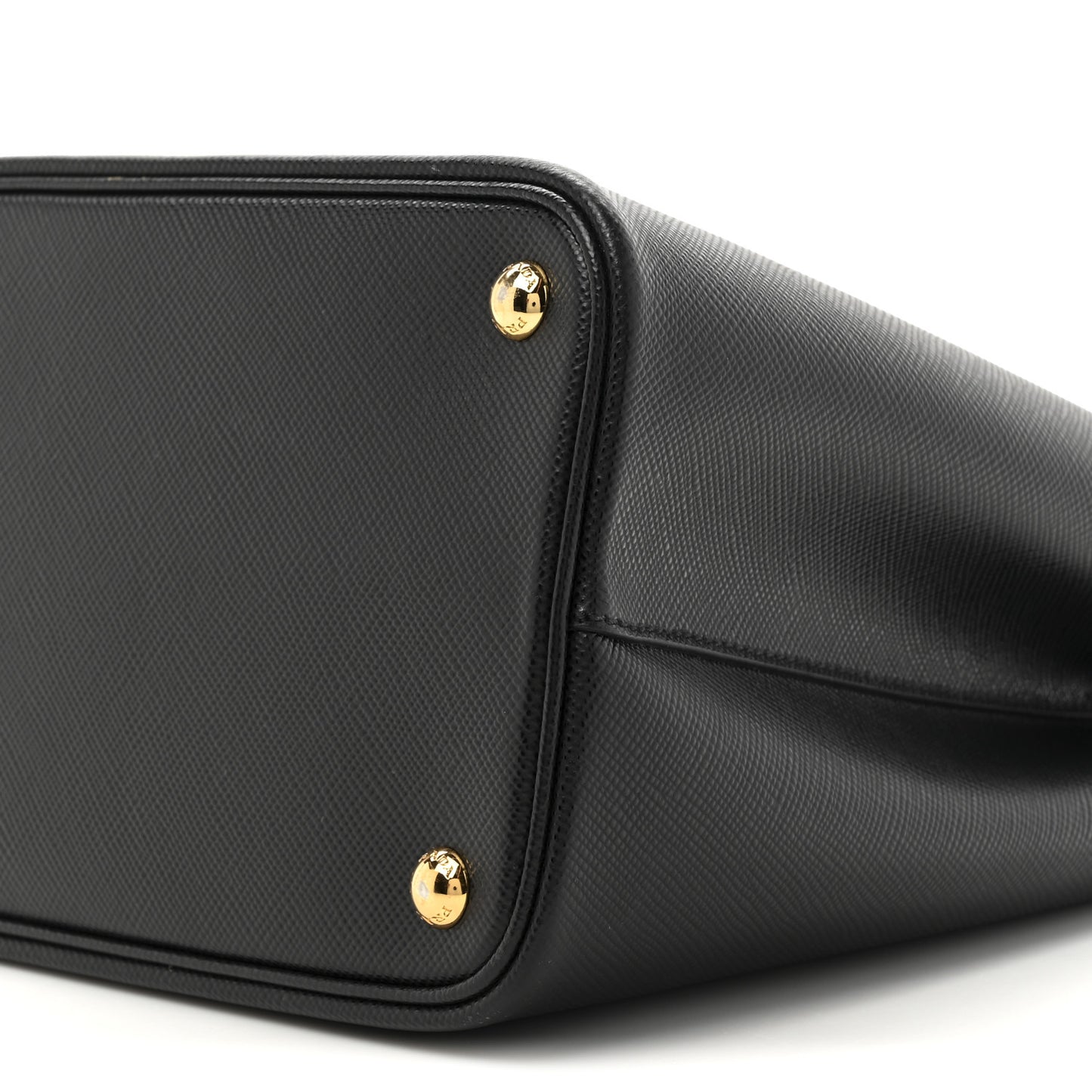 Saffiano Cuir Medium Double Bag Black Fuoco
