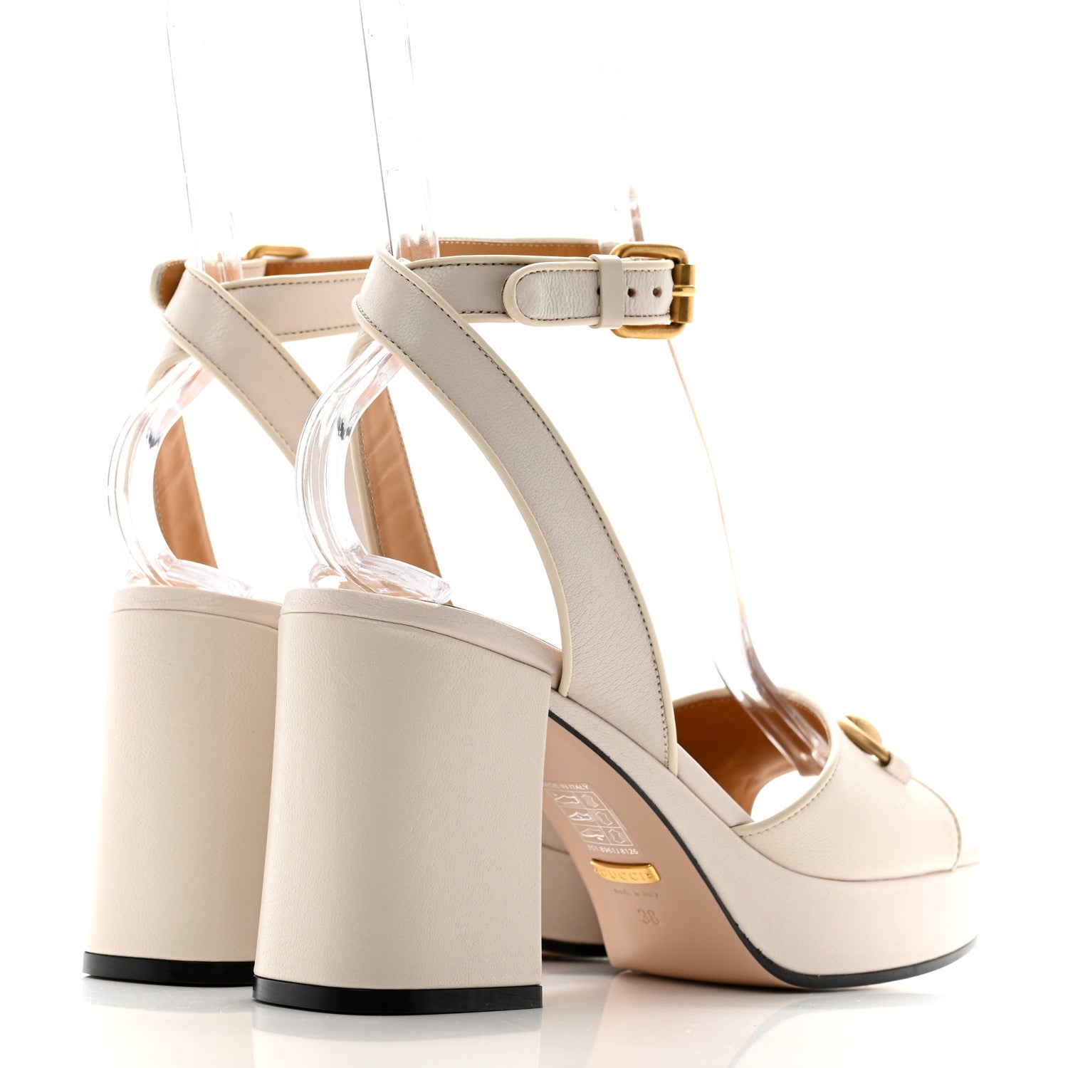 Gucci Quentin Granada Kid Horsebit 25/60mm Platform Sandals 38 Mystic White 5 of 12