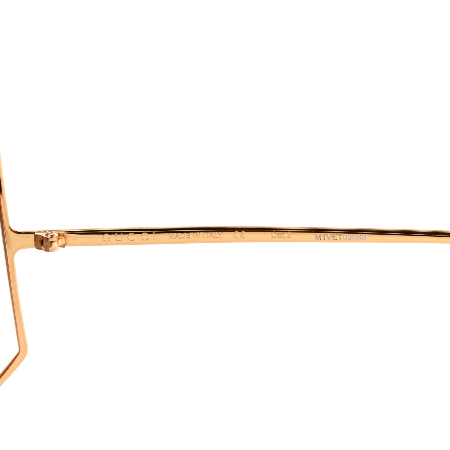 Gucci Oversized Round Sunglasses GG0252S Gold Brown 6 of 8