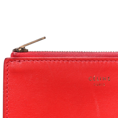 Celine Calfskin Half Zip Multifunction Coin Purse Red 4 of 6
