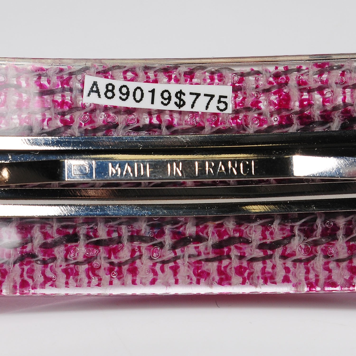 Chanel Resin Logo Barette Fuchsia 3 of 5