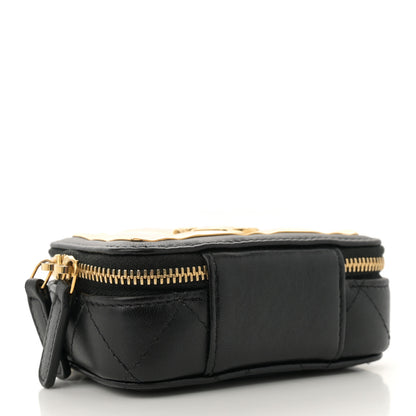 Chanel Lambskin Quilted Mini Golden Plate Clutch With Chain Black 3 of 10