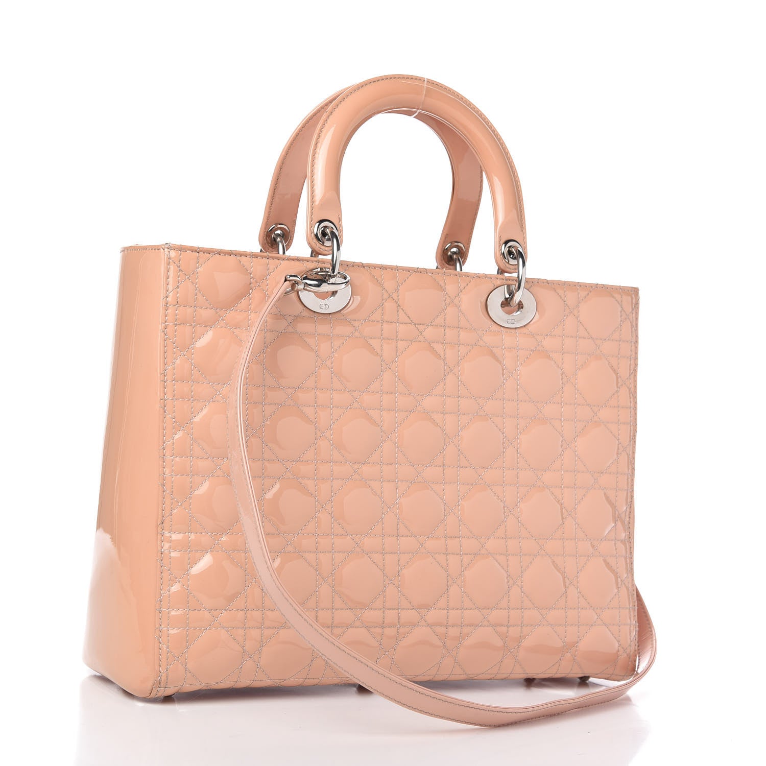 Christian Dior Patent Cannage Large Lady Dior Light Pink 3 of 15