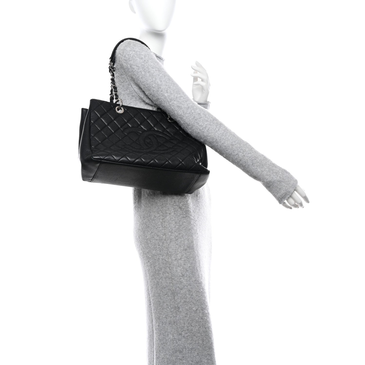 Chanel Caviar Quilted Grand Shopping Tote GST Black 2 of 13