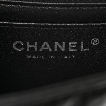 Chanel Metallic Crumpled Calfskin Chevron Quilted Mini Square Flap Black 6 of 11