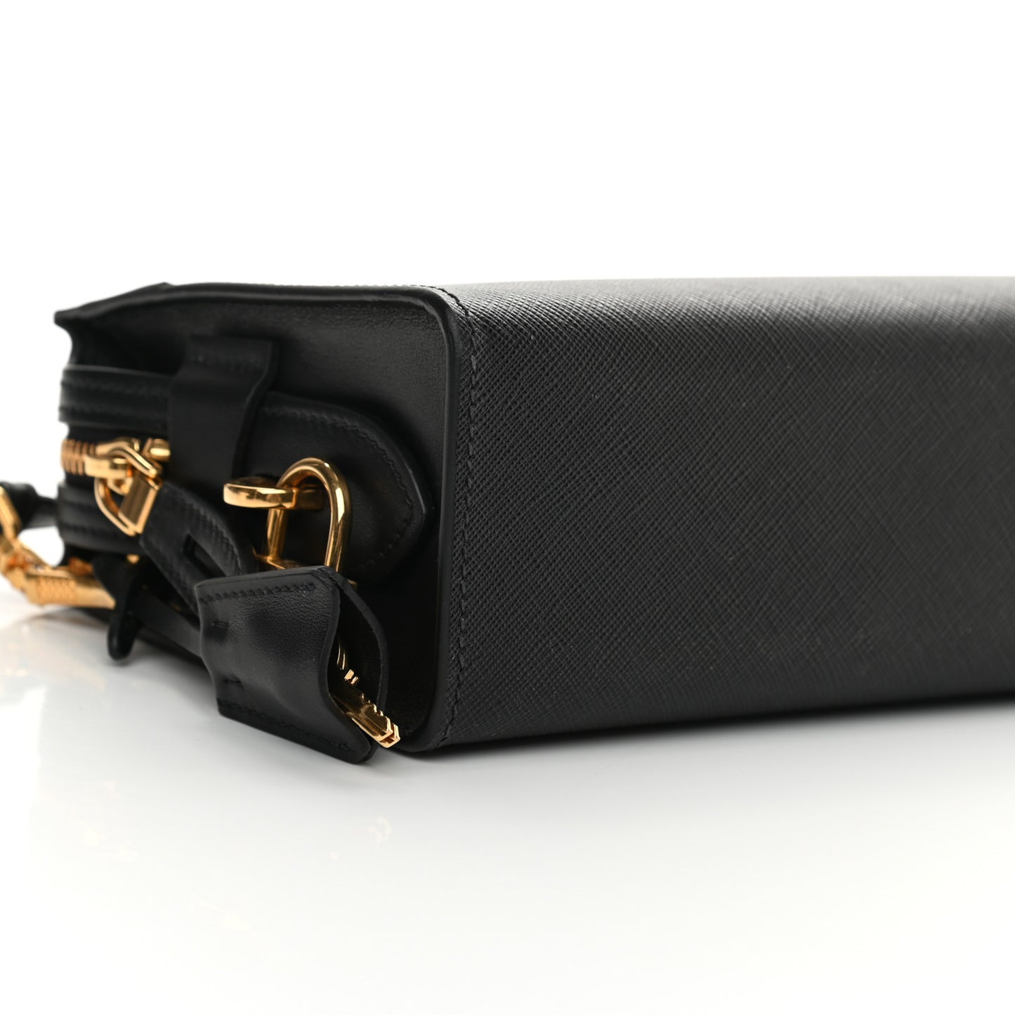 Saffiano Soft Calfskin Bandoliera Bag Black
