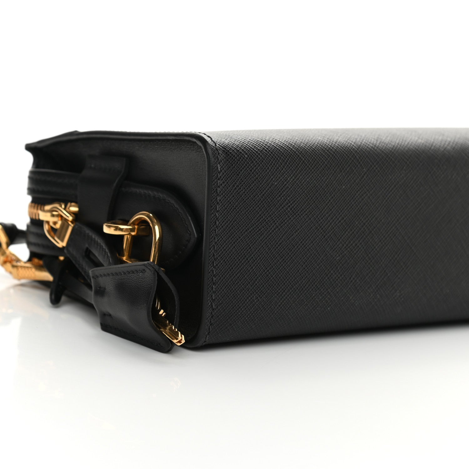 Prada Saffiano Soft Calfskin Bandoliera Bag Black 9 of 11