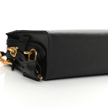 Prada Saffiano Soft Calfskin Bandoliera Bag Black 9 of 11