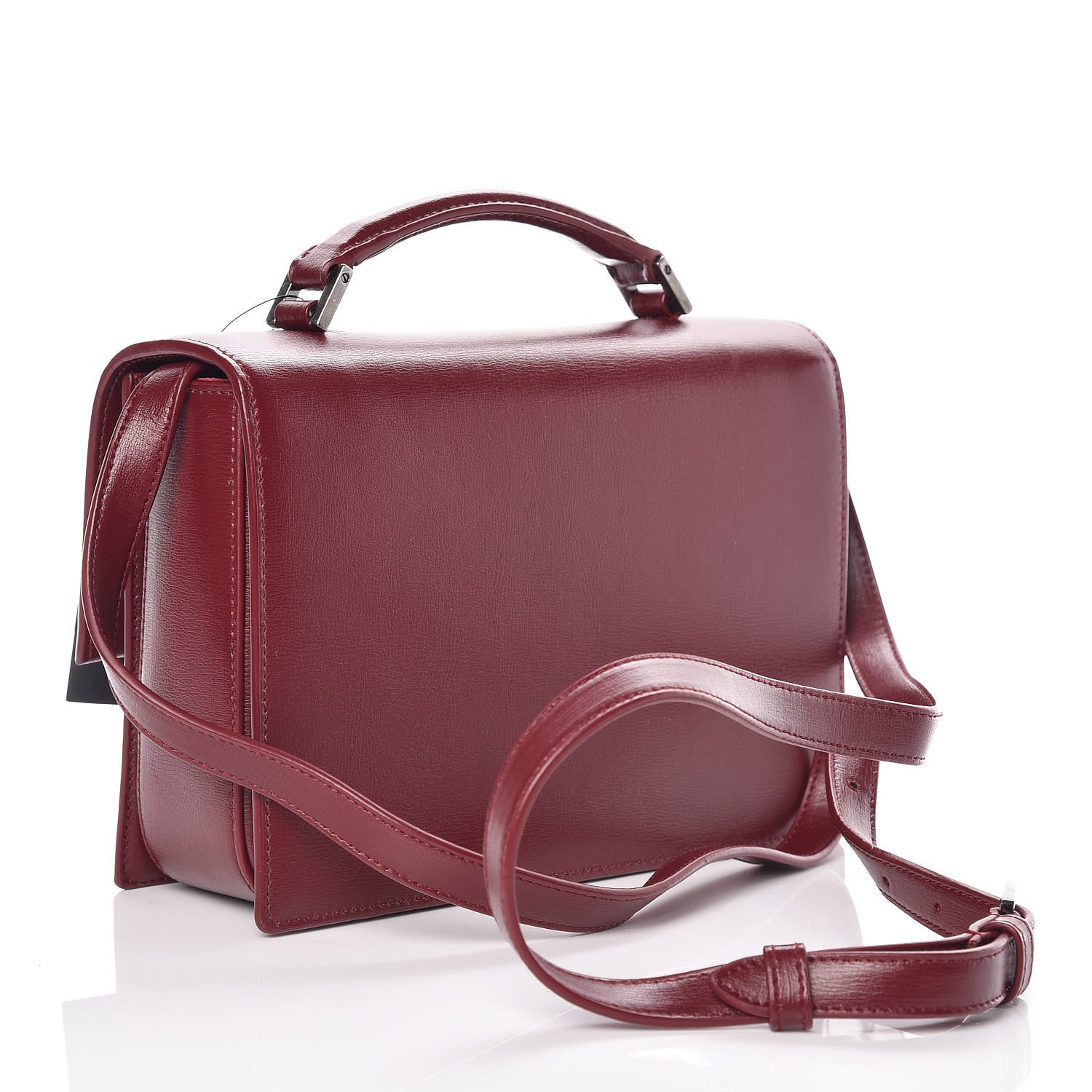 Saint Laurent Calfskin Medium Bellechasse Satchel Burgundy 3 of 12