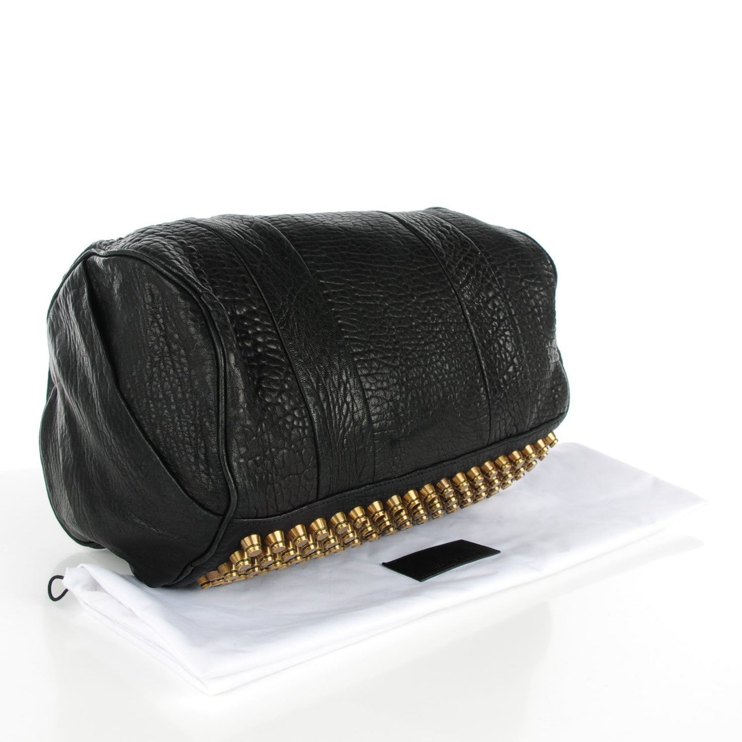 Pebbled Lambskin Rocco Black Antique Brass Hardware