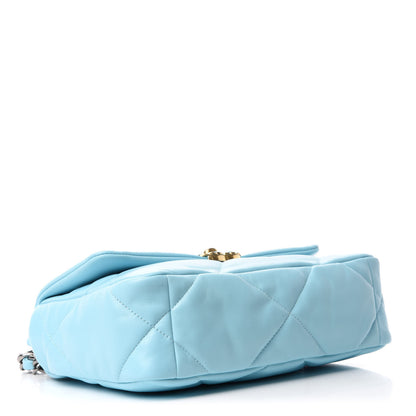 Chanel Shiny Lambskin Quilted Medium Chanel 19 Flap Light Blue 4 of 11