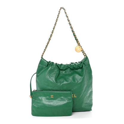 Chanel Shiny Calfskin Quilted Small Chanel 22 Green 3 of 14