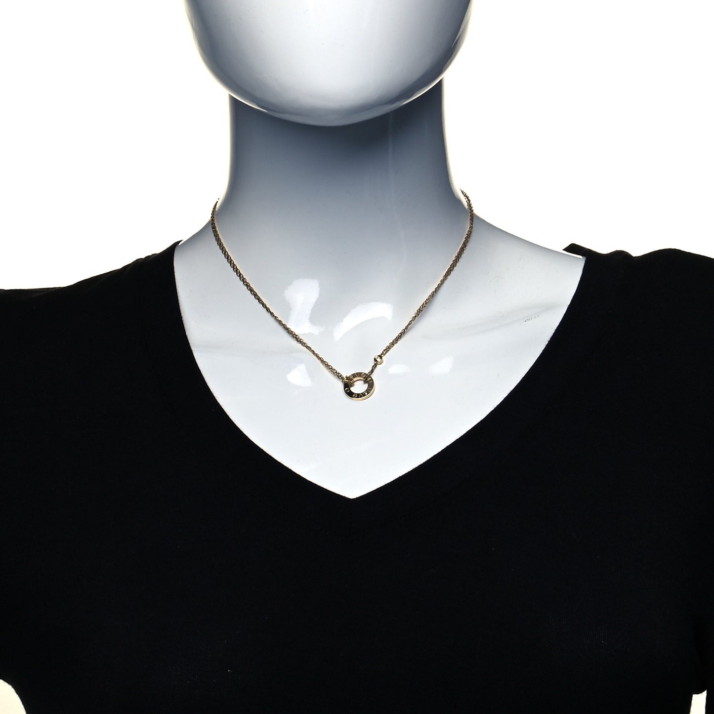 18K Yellow Gold 2 Diamond LOVE Necklace