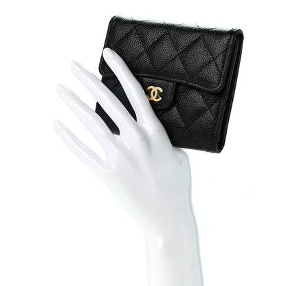 Chanel Caviar Quilted Compact Flap Wallet Black 2 of 9