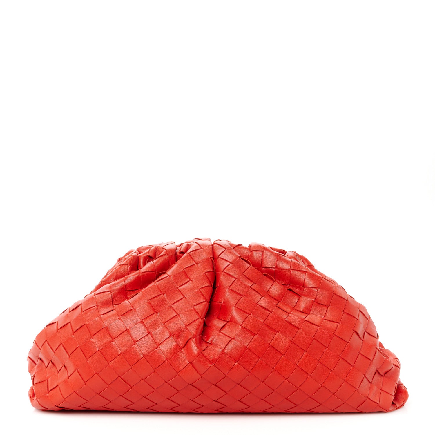Bottega Veneta Nappa Maxi Intrecciato The Pouch Oversized Clutch Bright Red 1 of 10