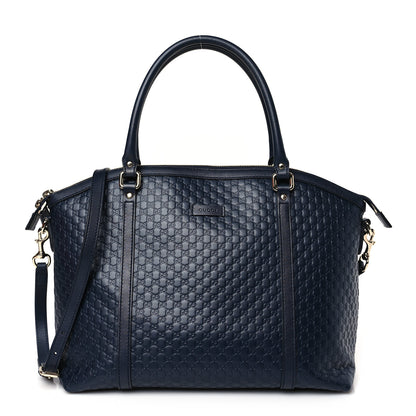 Gucci Soft Microguccissima Dome Satchel Navy 1 of 9