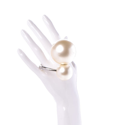 Chanel Double Pearl Cuff Silver 2 of 6