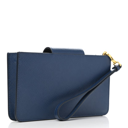 Prada Saffiano Metal Wristlet iPhone Case Bluette 3 of 7
