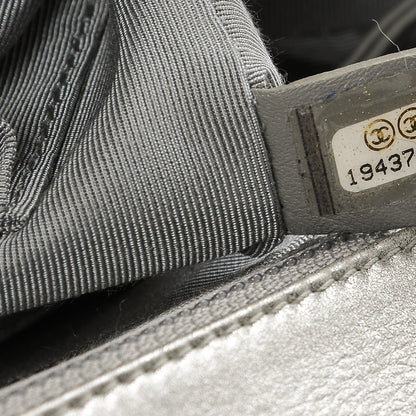 Chanel Metallic Calfskin Quilted Large Boy Flap Silver 7 of 8