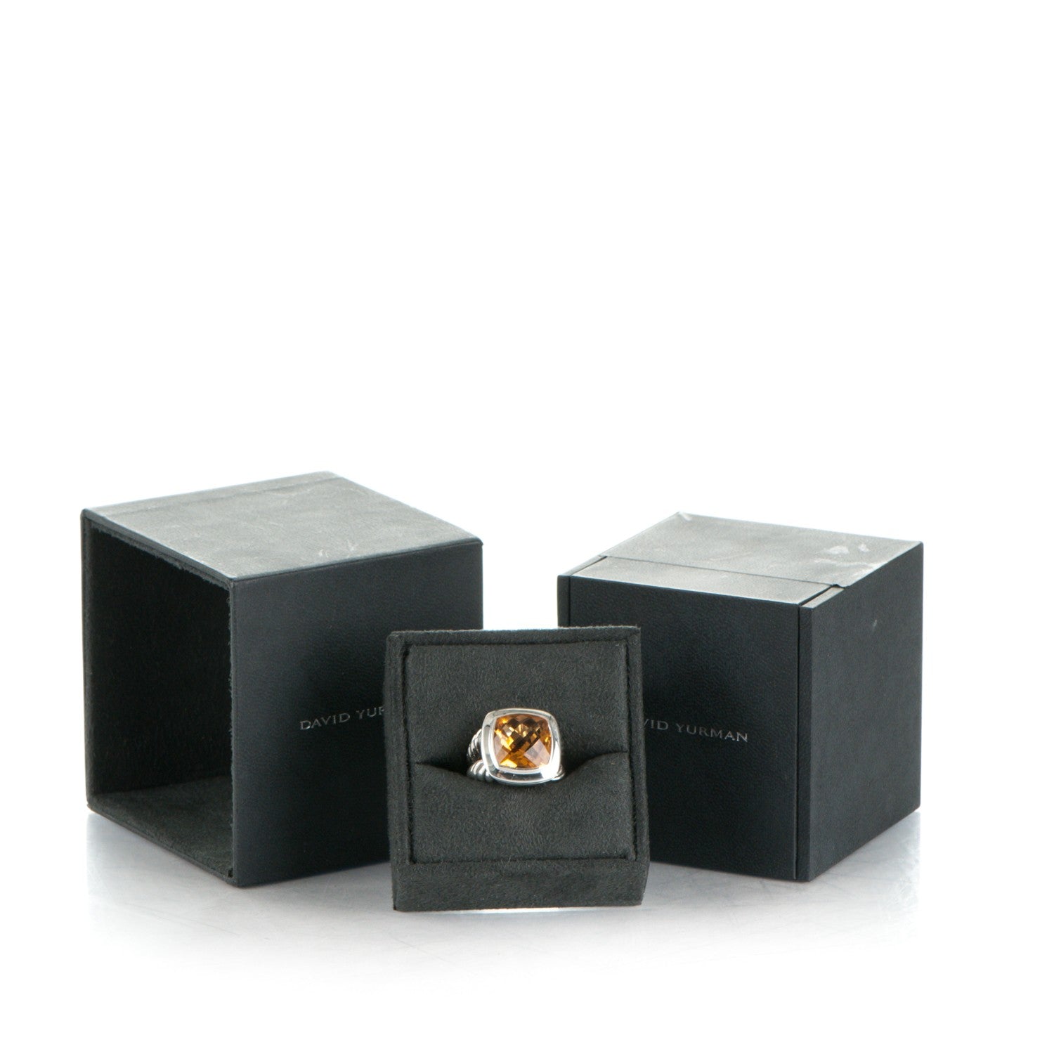 David Yurman Sterling Silver Citrine 14mm Albion Ring 55 7.25 6 of 6