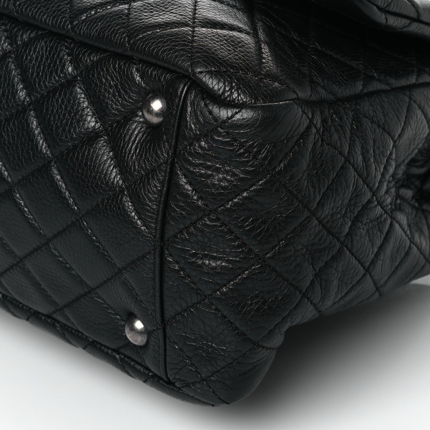 Chanel Calfskin Quilted XXL Travel Flap Bag Black 10 of 11