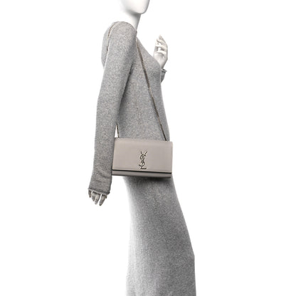 Saint Laurent Grain De Poudre Medium Classic Monogram Kate Satchel Souris 2 of 14