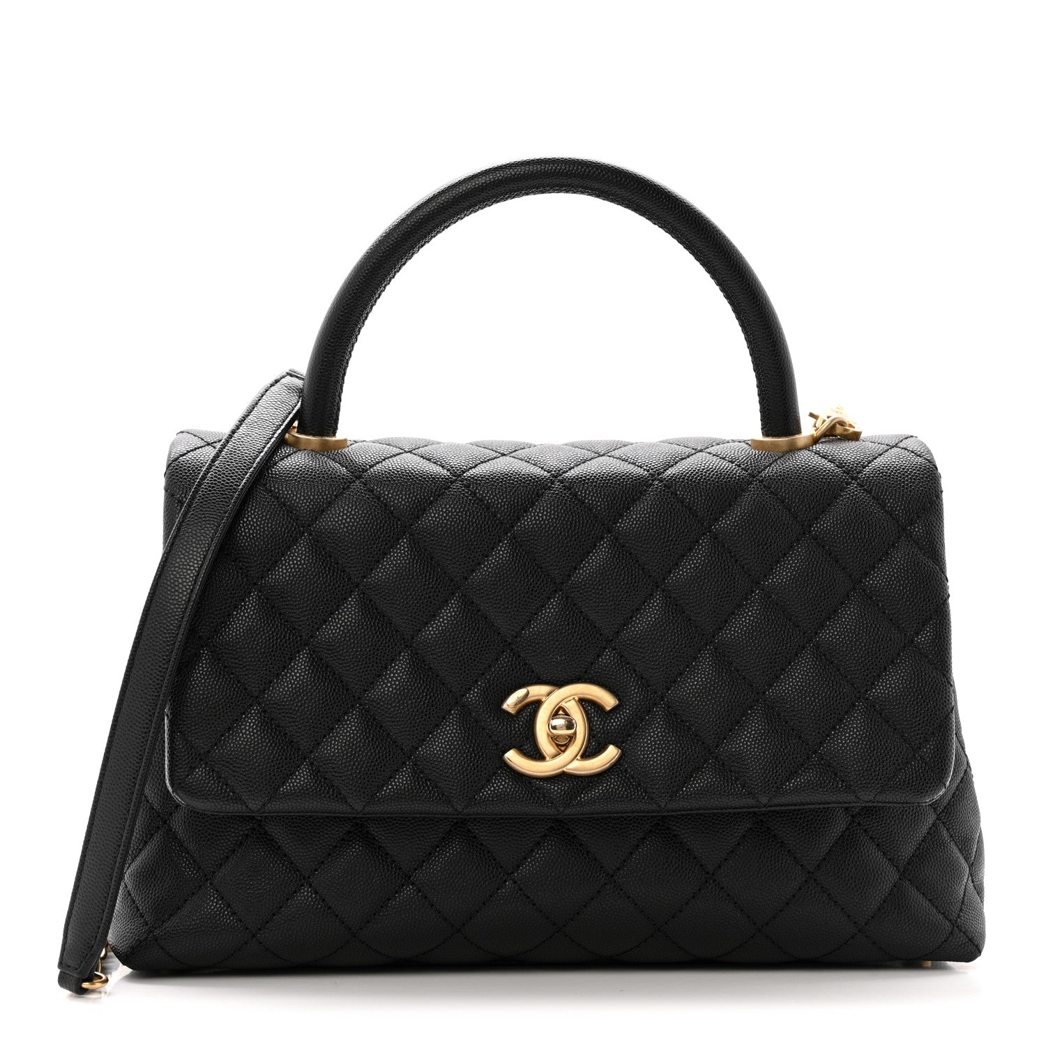 Chanel Caviar Quilted Small Coco Handle Flap Black 1 of 13