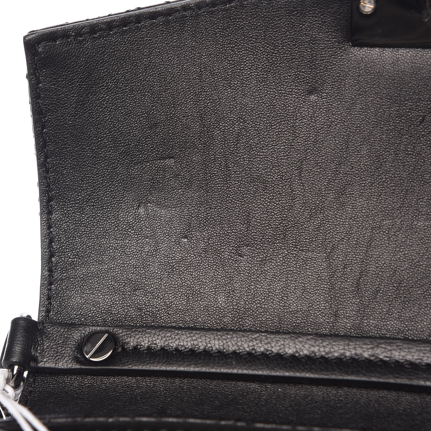 Givenchy Lambskin Embroidered Studded Small GV3 Shoulder Bag Black 7 of 9