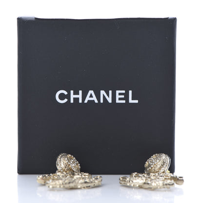 Chanel Crystal CC Drop Earrings Gold 5 of 5
