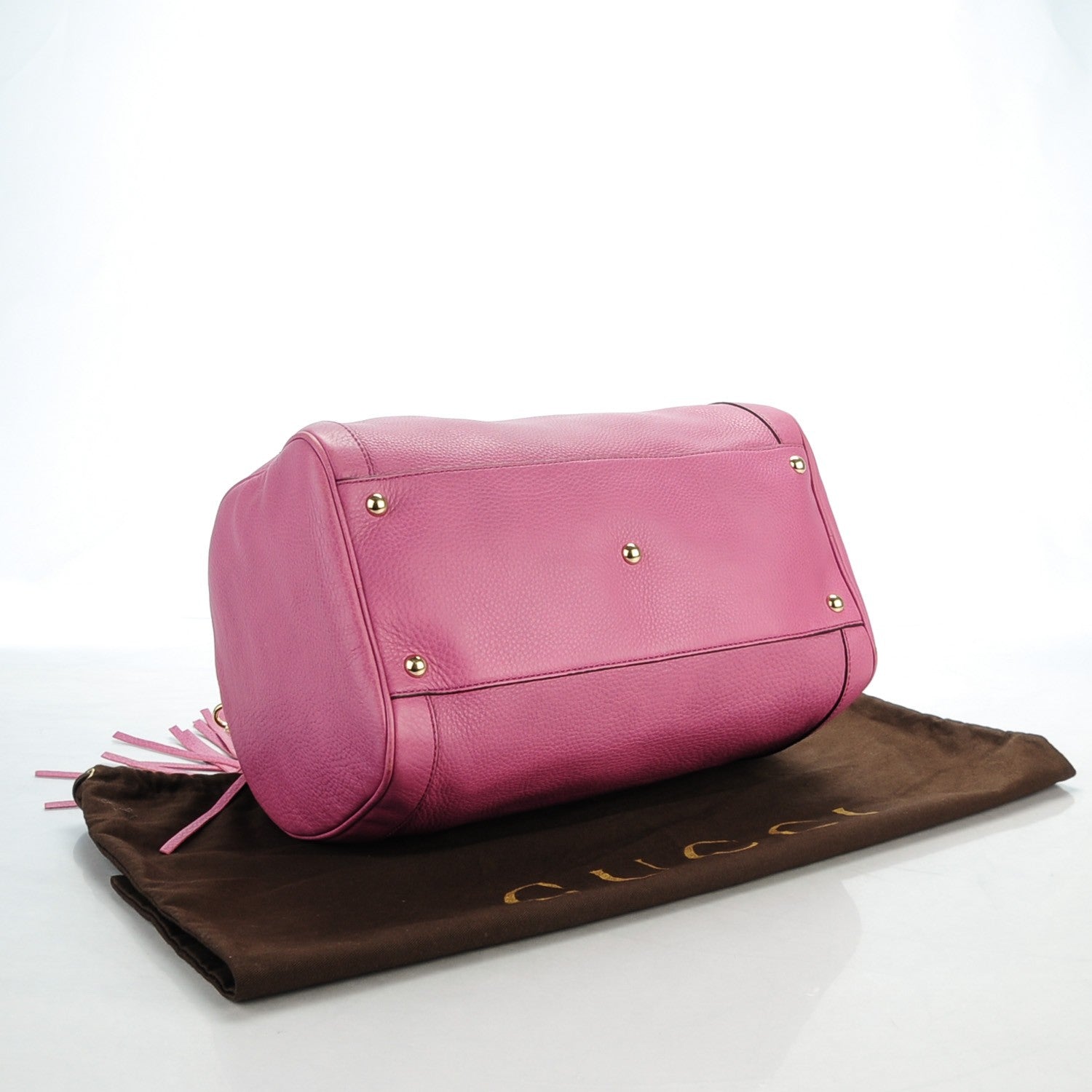 Gucci Pebbled Calfskin Medium Soho Boston Fresia Rose 4 of 7