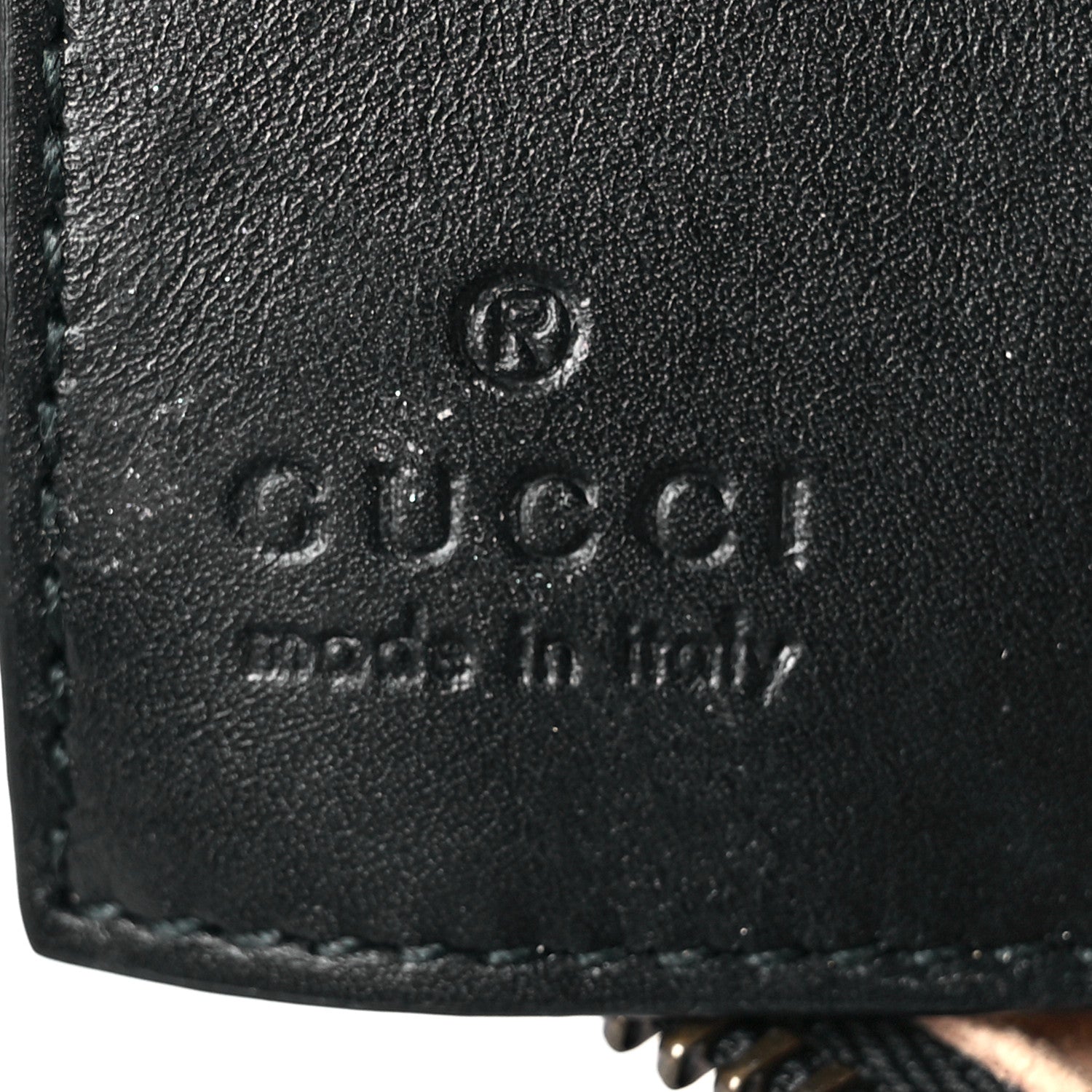 Gucci Calfskin Matelasse Printed Mini GucciGhost GG Marmont Chain Bag Black New Acquamarine 7 of 12