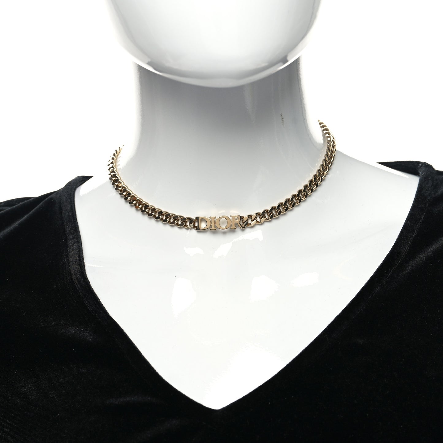Metal Chain Choker Necklace Gold