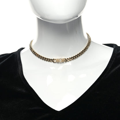 Christian Dior Metal Chain Choker Necklace Gold 2 of 5