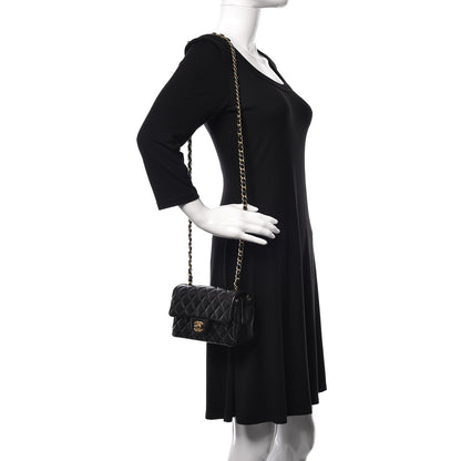 Chanel Lambskin Quilted Mini Rectangular Flap Black 2 of 10