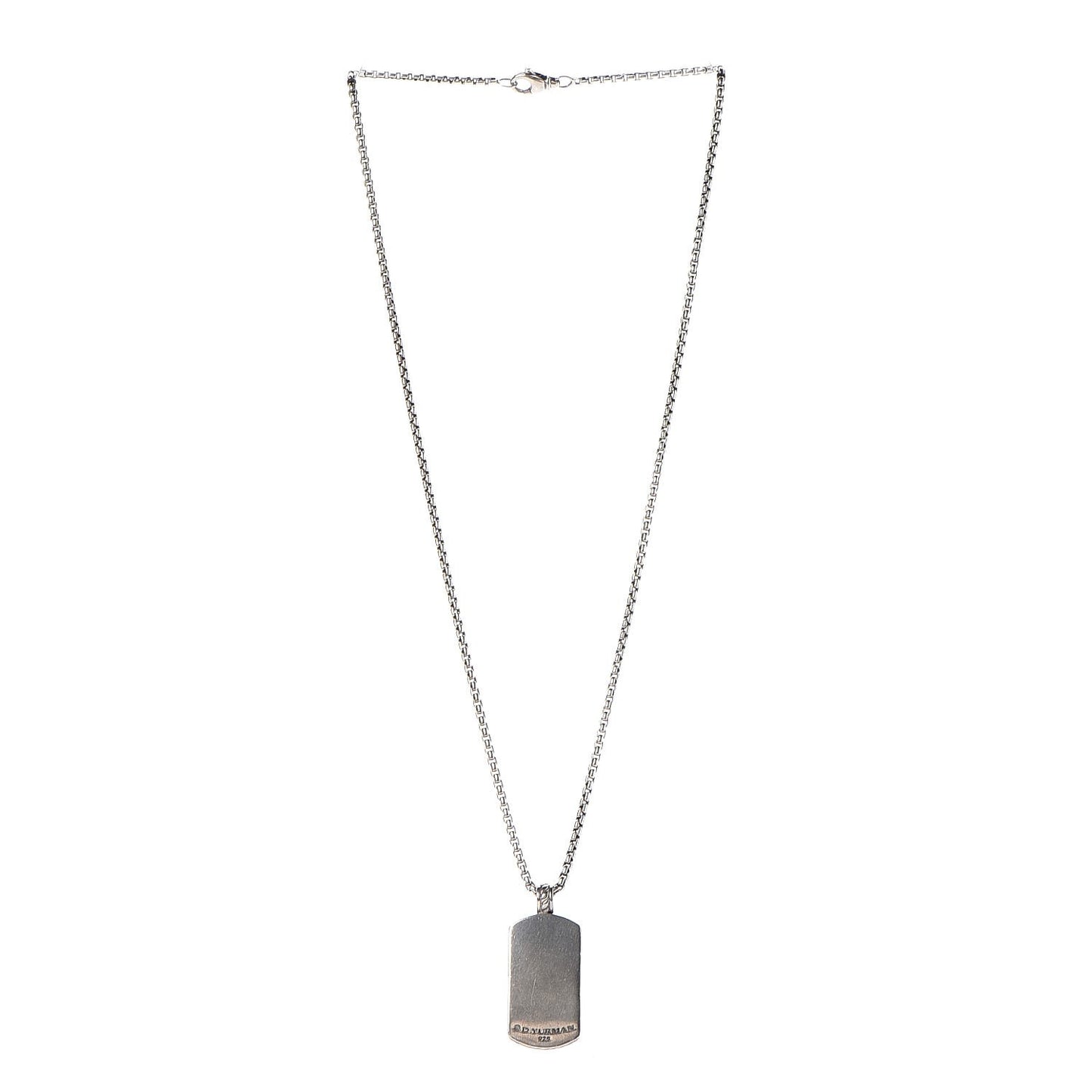 Sterling Silver Small Dog Tag Necklace