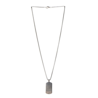 David Yurman Sterling Silver Small Dog Tag Necklace 3 of 6