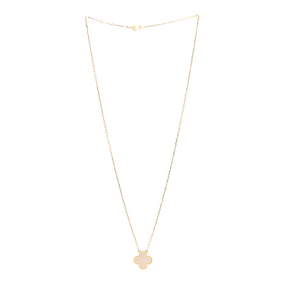 Van Cleef & Arpels 18K Yellow Gold Mother of Pearl Vintage Alhambra Pendant Necklace 3 of 6