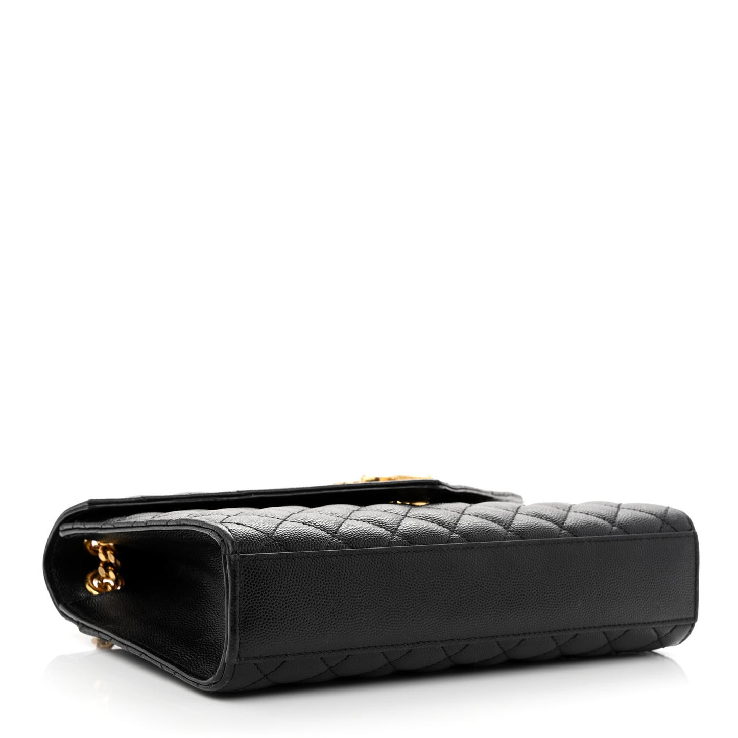 Grain De Poudre Textured Mixed Matelasse Triquilt Medium Monogram Satchel Black