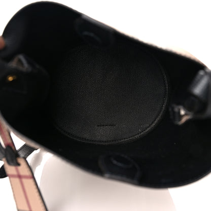 Burberry Haymarket Check Colours Small Lorne Bucket Crossbody Black 5 of 10
