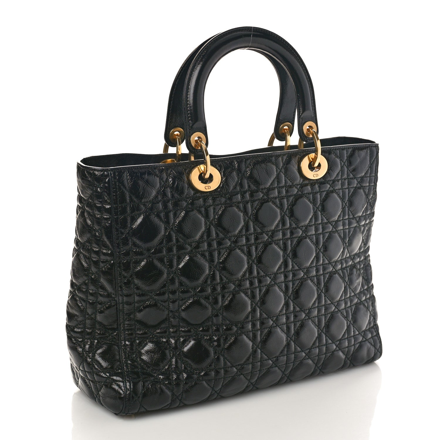 Christian Dior Grained Calfskin Cannage Large Supple Lady Dior Black 3 of 9