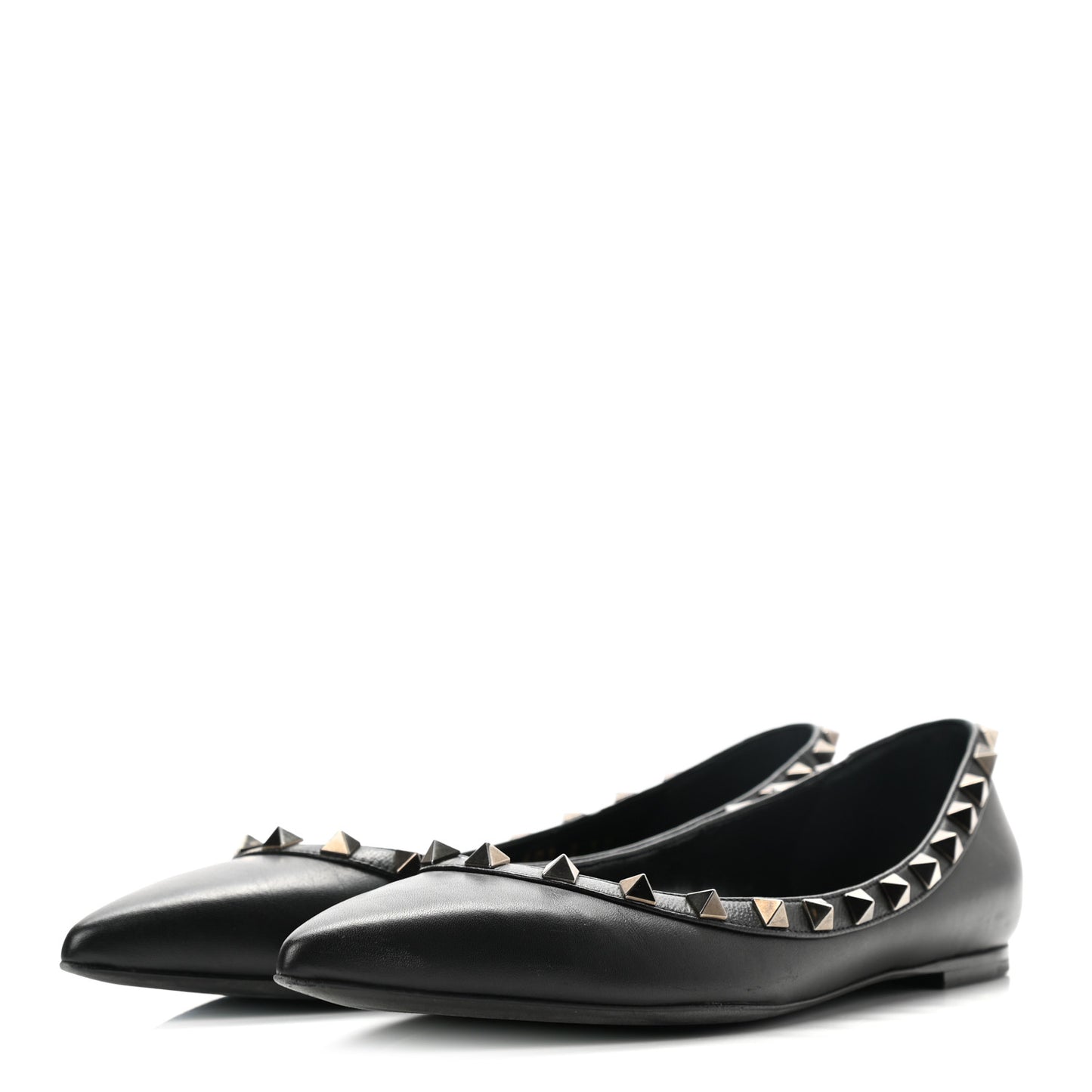 Nappa Rockstud Ballerina Flats 37 Black
