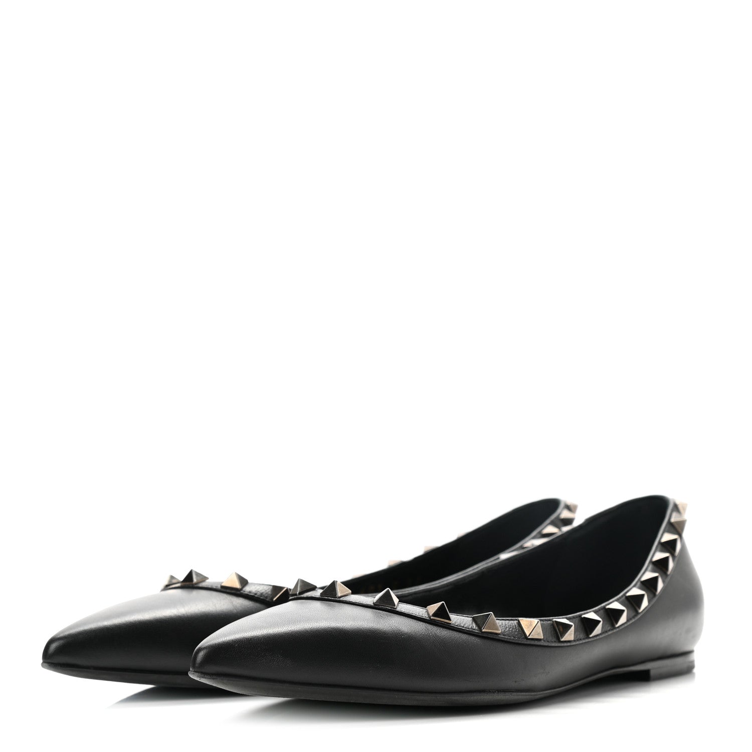 Valentino Garavani Nappa Rockstud Ballerina Flats 37 Black 3 of 9