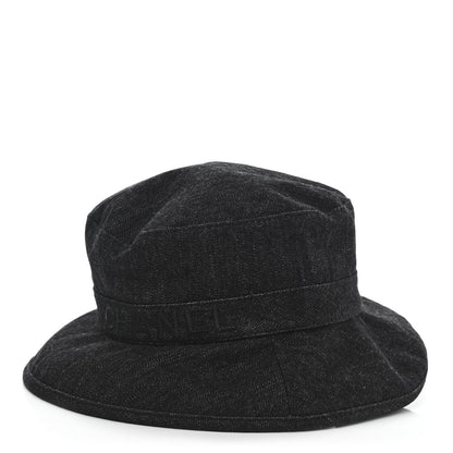Chanel Denim Logo Bucket Hat L Black 1 of 11
