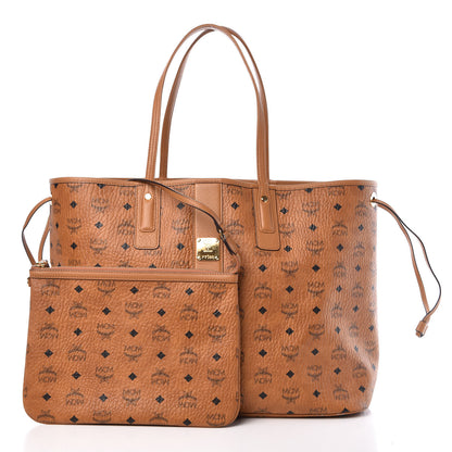 MCM Visetos Large Liz Reversible Shopper Tote Cognac 4 of 14